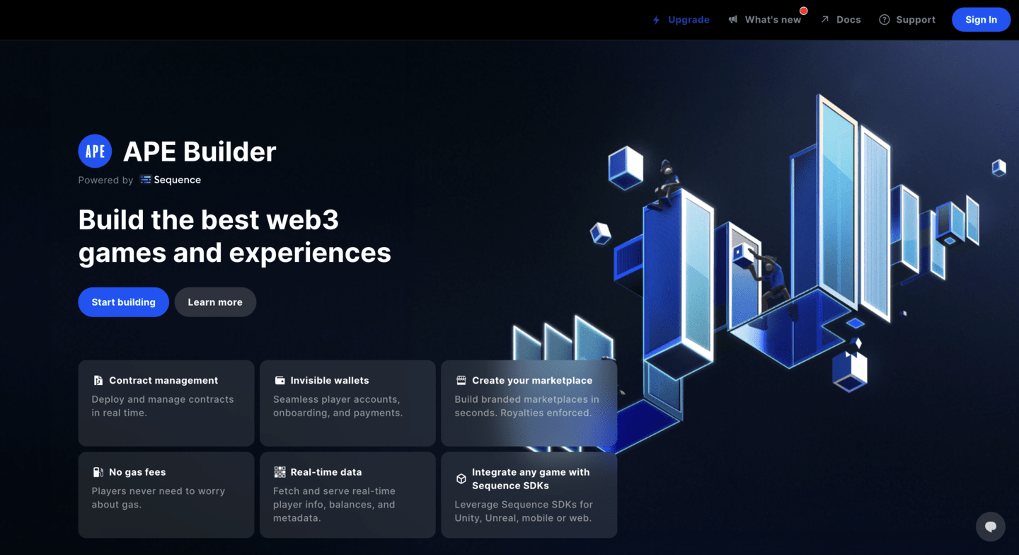  Ape Builder is the all-in-one development platform for web3 games for the ApeChain community.
