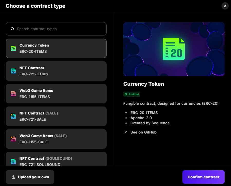 Contracts in Sequence Builder