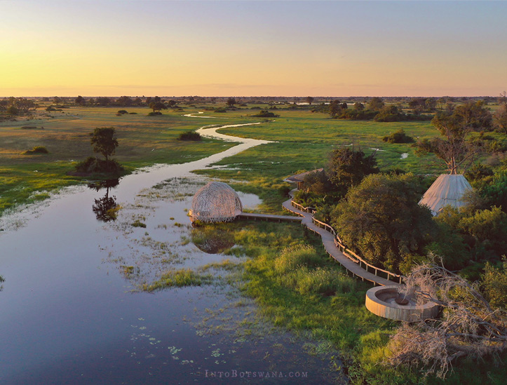 Aerial view of Jao Camp, Botswana
