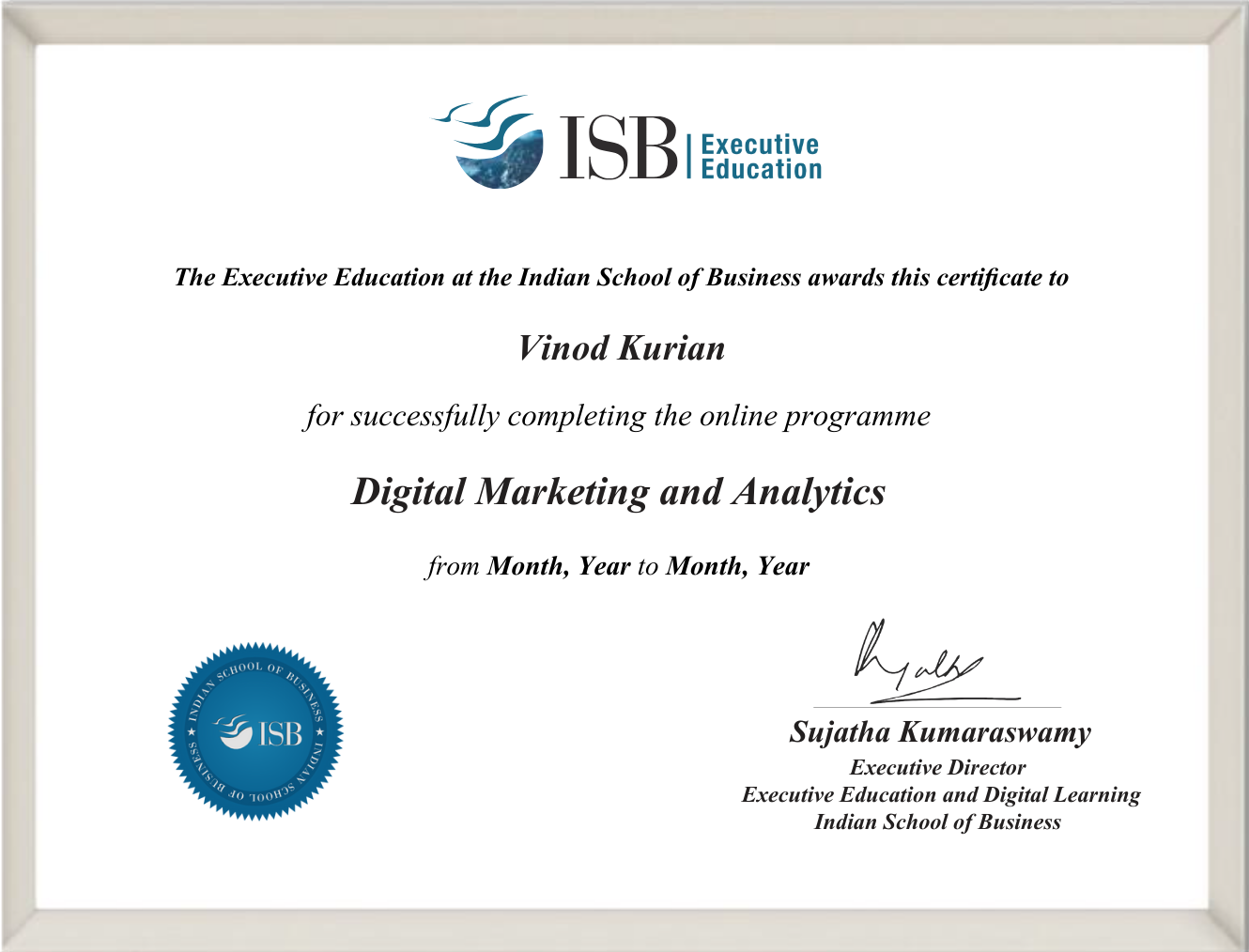 ISB Digital marketing Course Certificate Course in Digital Marketing ISB Digital marketing Course Certificate Course in Digital Marketing