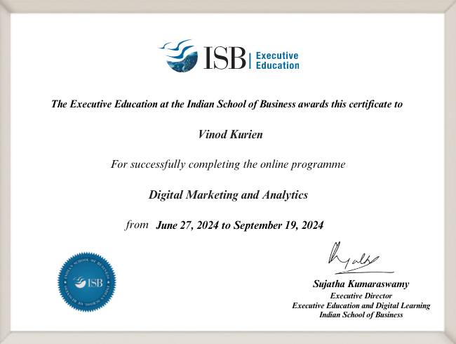 Programme Certificate