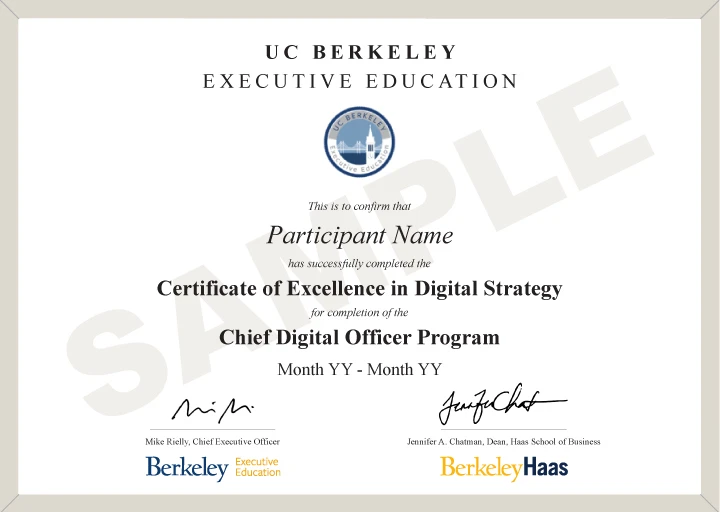 Example image of certificate that will be awarded once you successfully complete the course