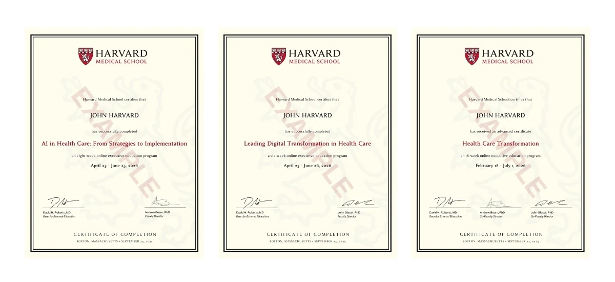 Example image of certificate that will be awarded once you successfully complete the programme