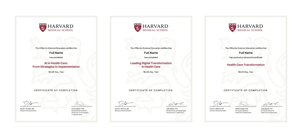 Example image of certificate that will be awarded once you successfully complete the programme