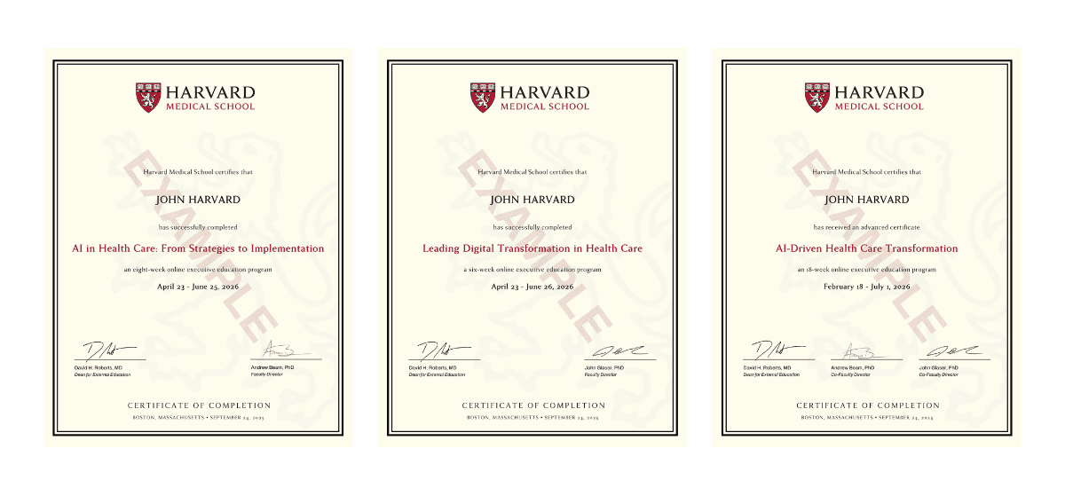 Example image of certificate that will be awarded once you successfully complete the programme