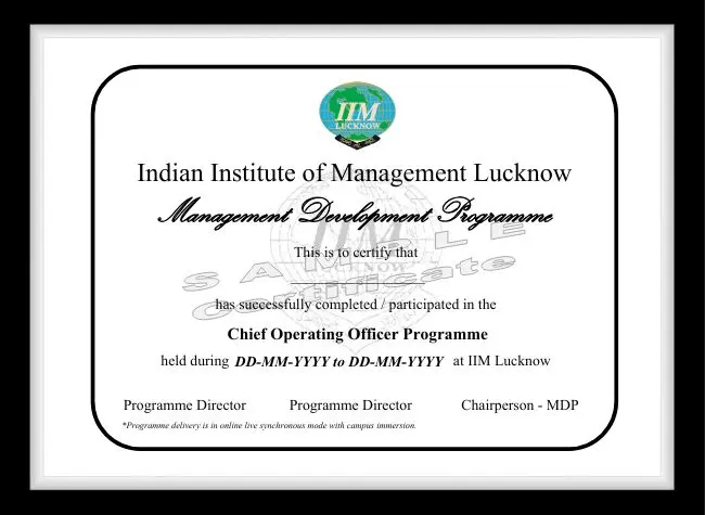 Programme Certification by IIM Lucknow