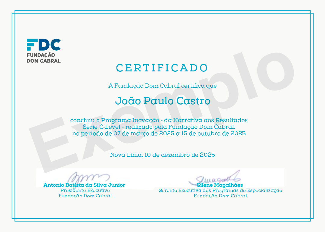 Example image of certificate that will be awarded after successful completion of this program