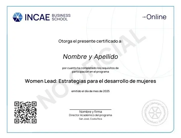 Example image of certificate that will be awarded after successful completion of this program