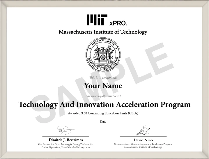 Example image of certificate that will be awarded once you successfully complete the course