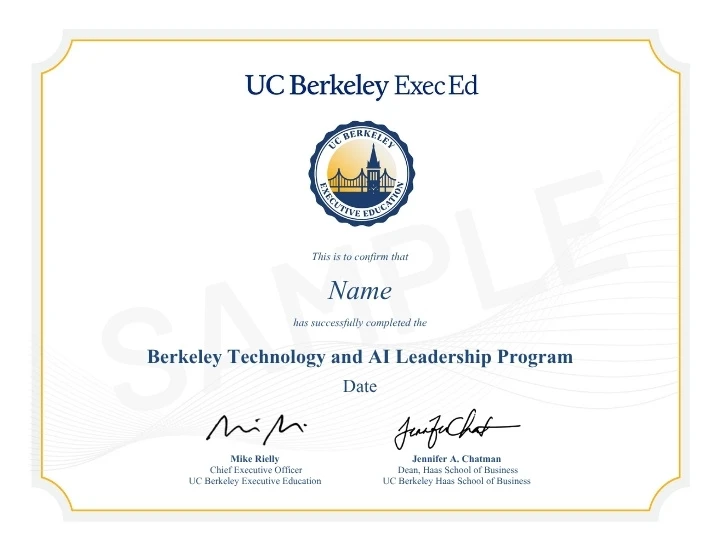 Example image of certificate that will be awarded once you successfully complete the course