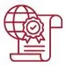 Graphic representation of stacked certificates, a graduation badge, and continuing education ribbons, symbolizing stackable credentials and Executive Certificate Pathway completion