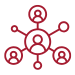 Graphic representation of interconnected participant icons, symbolizing peer networking, collaboration, and knowledge exchange