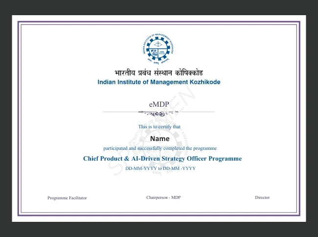 Programme Certification by IIM Kozhikode