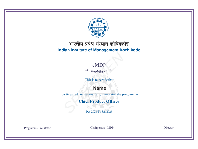 Programme Certification by IIM Kozhikode