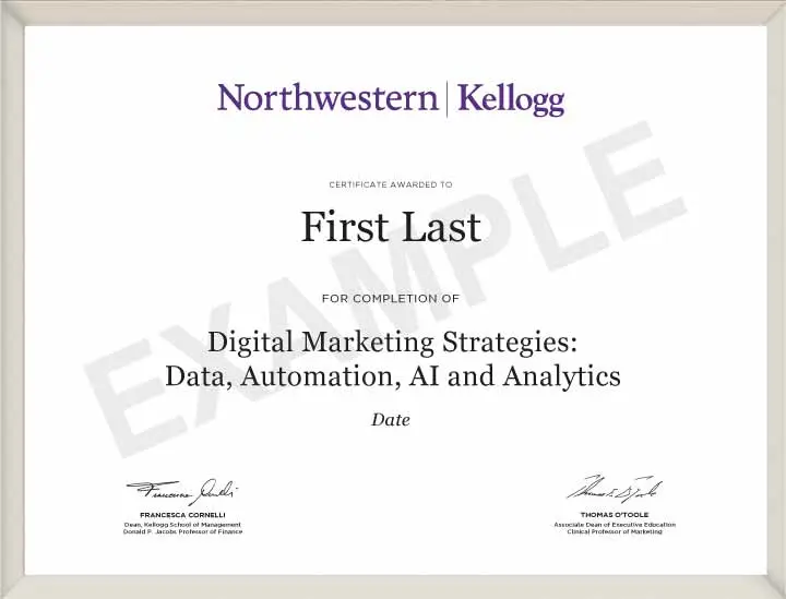 Digital Marketing Program by Kellogg Online Certificate Program in Digital Marketing Program by Kellogg Online Certificate Program in