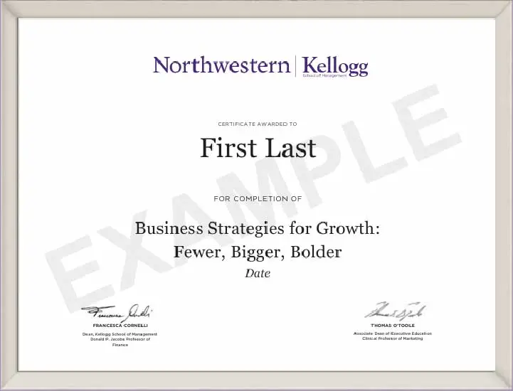 Leadership Program in Growth Strategy by Kellogg Certificate Program Leadership Program in Growth Strategy by Kellogg Certificate Program