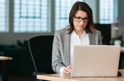 woman working on laptop