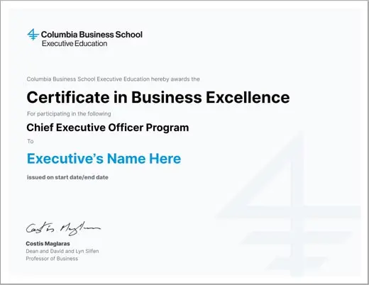 Certificate in Business Excellence