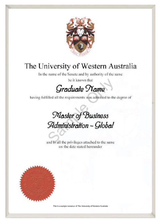 LP - UWA-MBA - The University of Western Australia degree Certificate
