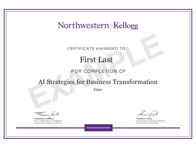 IIMK CTO Kellogg Ceritificate