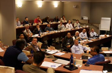 Three images depicting networking event