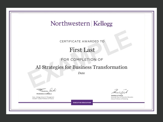 Certificate - Kellogg Executive Education