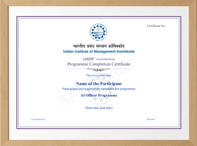 Programme Certificate by IIM Kozhikode