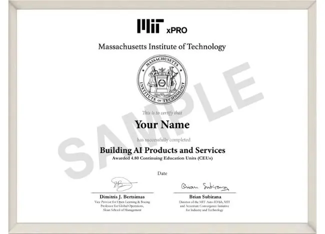 Certificate from MIT xPRO