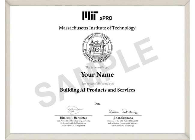 Certificate from MIT xPRO