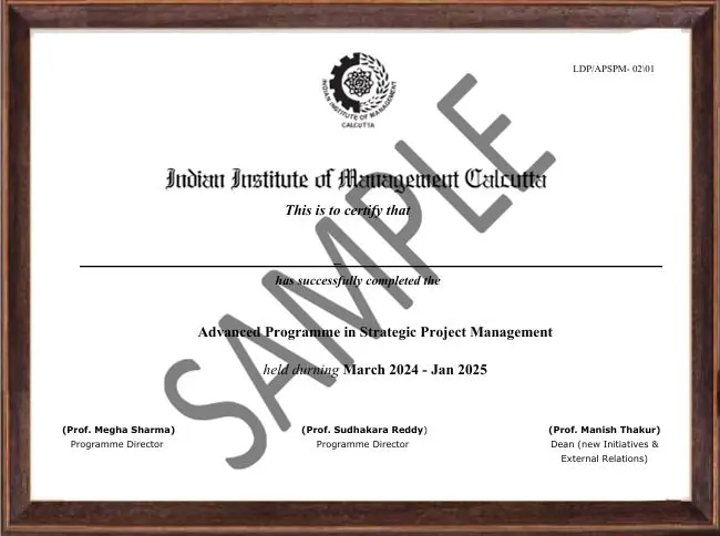 IIM Calcutta Programme Certificate