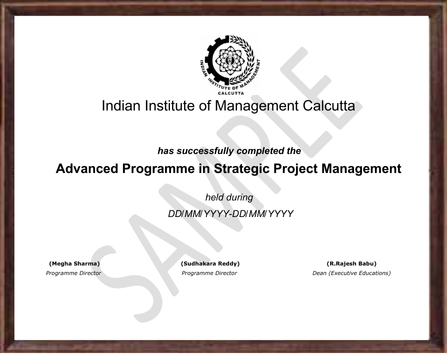 IIM Calcutta Programme Certificate