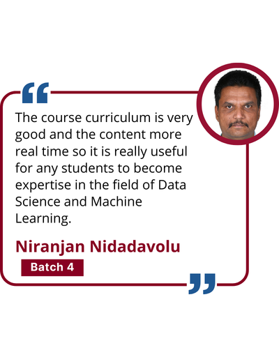 Testimonial from a learner of the IIT Delhi Certificate Programme in Data Science and Machine Learning, sharing their experience completing the online course in Python, statistics, and AI.