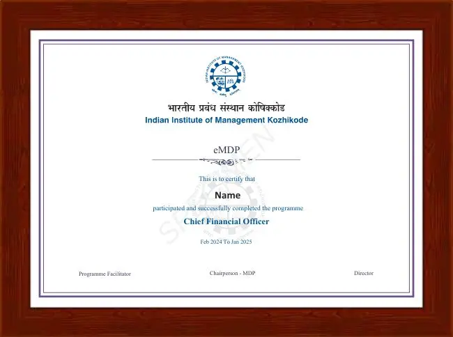 Programme Certification by IIM Kozhikode