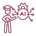 Graphic representation of organizational hierarchy, AI strategy framework, governance shield, and leadership elements, symbolizing enterprise AI strategy and responsible AI adoption