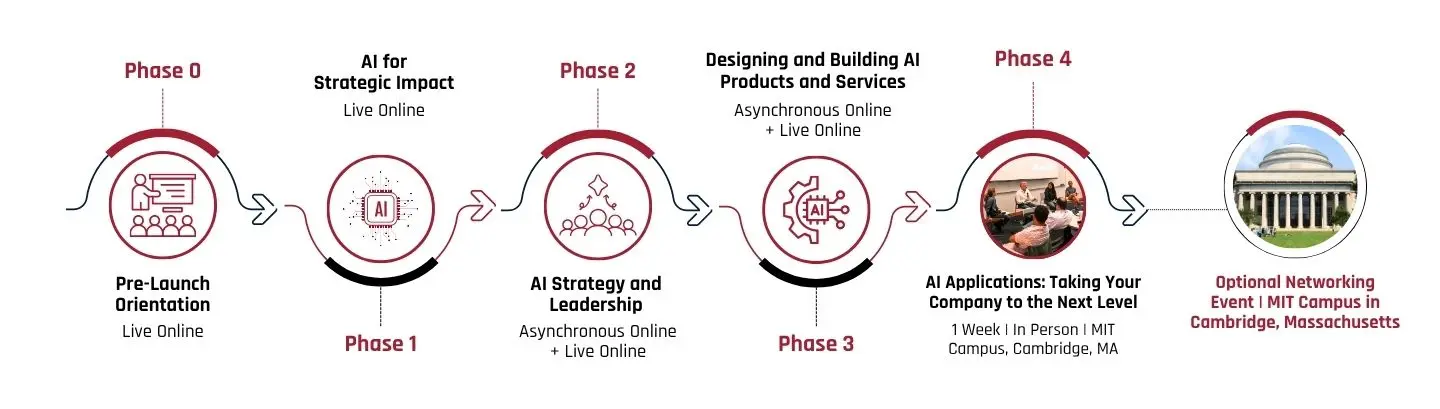MIT xPRO AI for Senior Executives Learning Journey Infographic