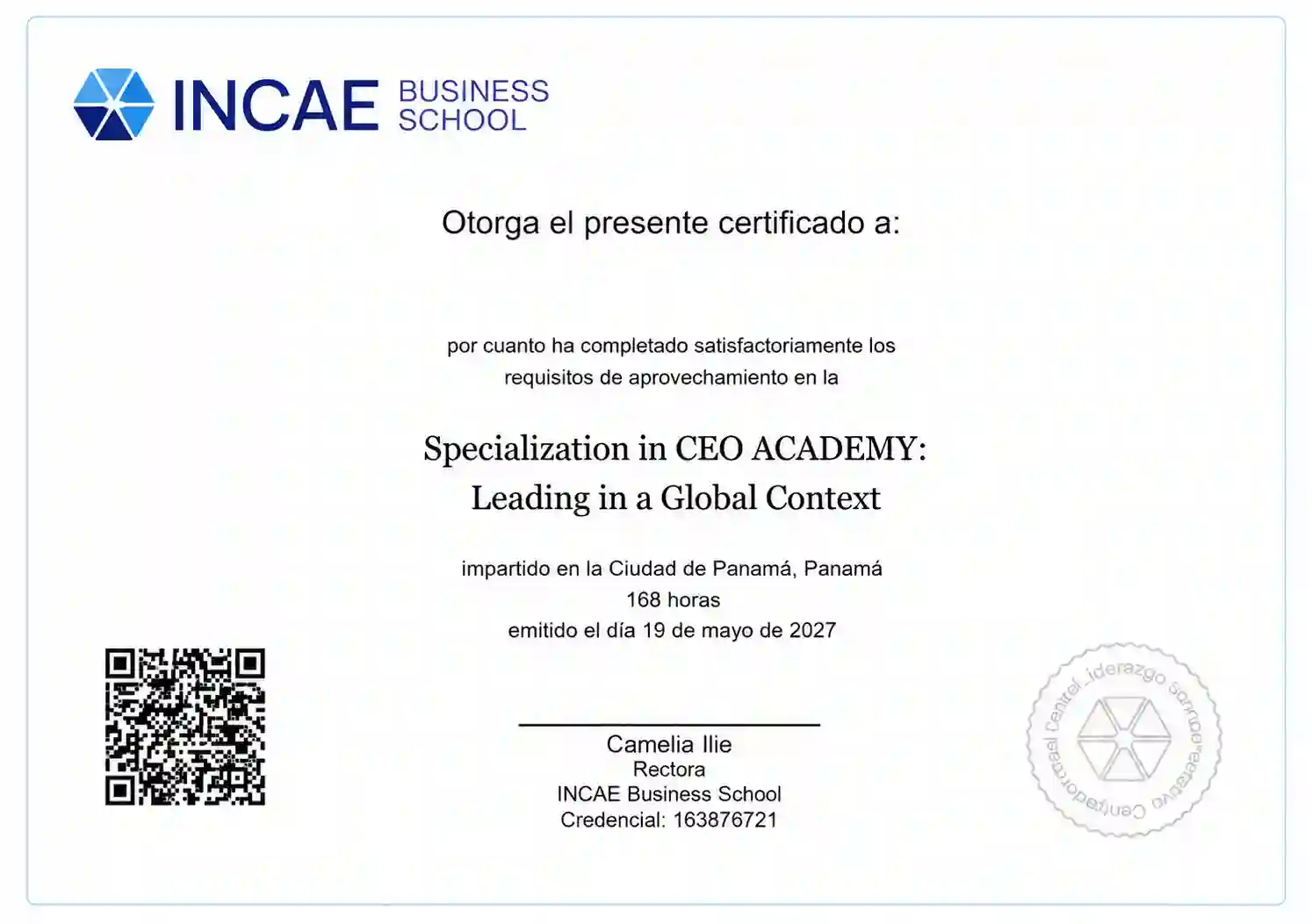 INCAE-CEO - Certificado - SEO