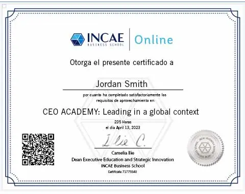 INCAE-CEO - Certificado - SEO