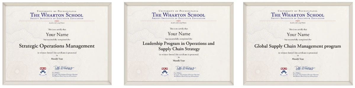 Global Supply Chain Management Program Certificate