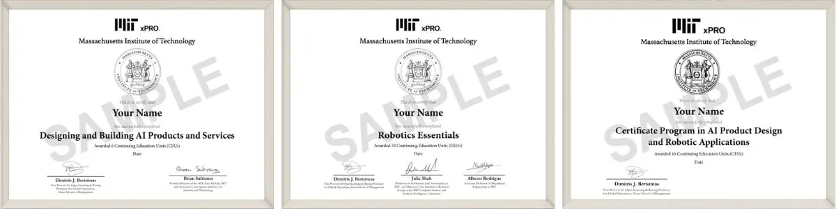 Example image of certificate that will be awarded once you successfully complete the course