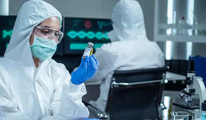 Image of a lab where scientists are working on a medicine relating to the pharmaceutical industry 