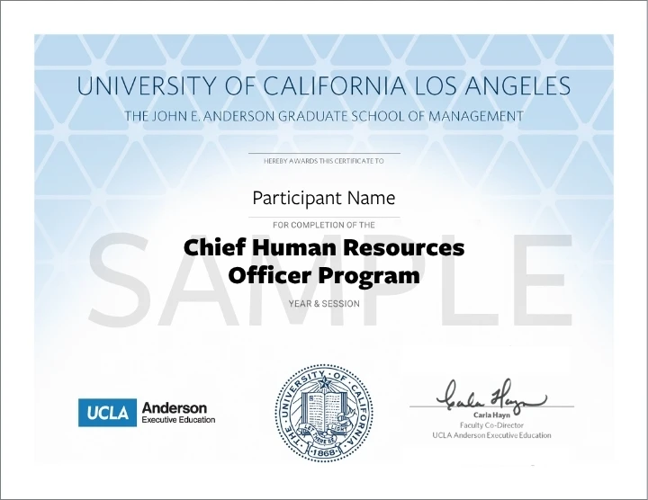 UCLA CHRO Program certificate 
