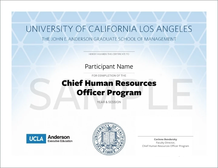 UCLA CHRO Program certificate