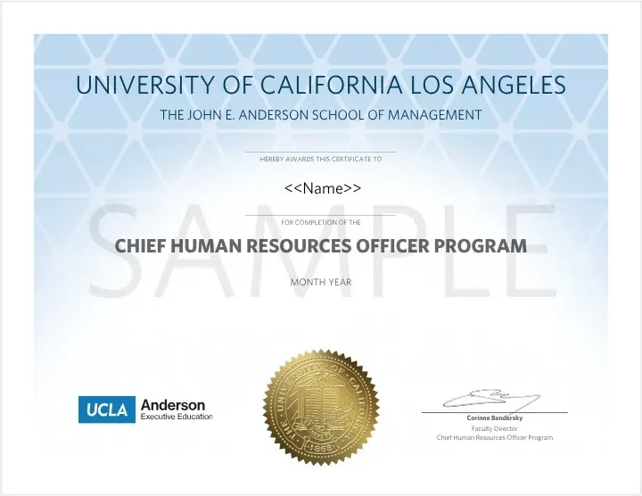 UCLA CHRO Program certificate