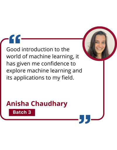 Testimonial from a learner of the IIT Delhi Certificate Programme in Data Science and Machine Learning, sharing their experience completing the online course in Python, statistics, and AI.