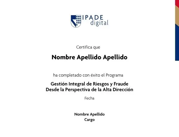 Certificado IPADE Gestión de Riesgos 