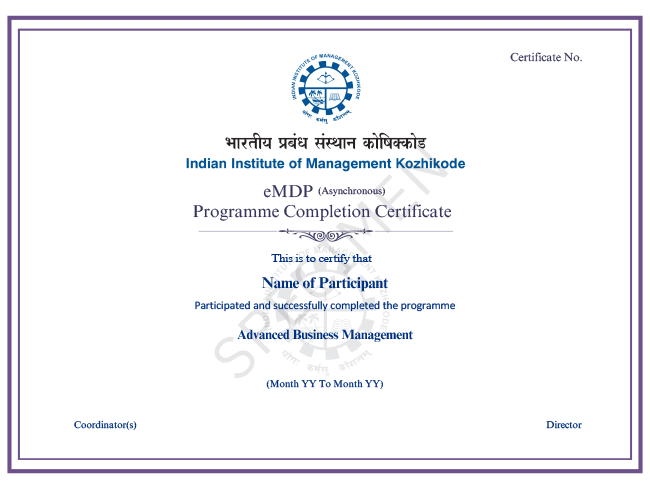 IIM K Certificate