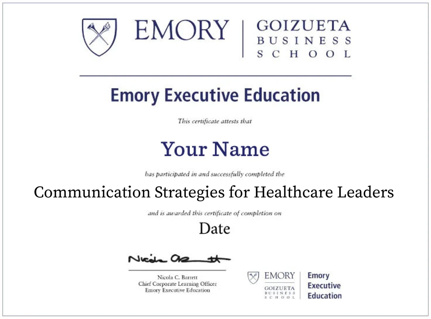 Image to depict sample of the program certificate 