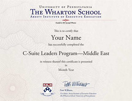 Image to depict sample of the program certificate 