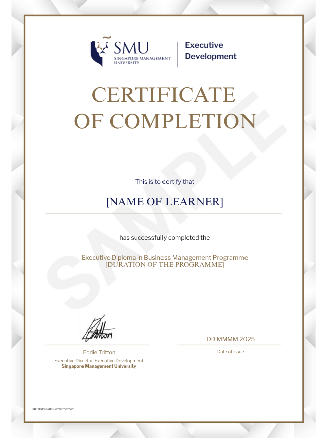 Programme Completion Certificate