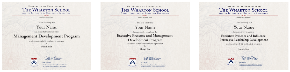 Certificate of the Leadership and Management Accelerator Program